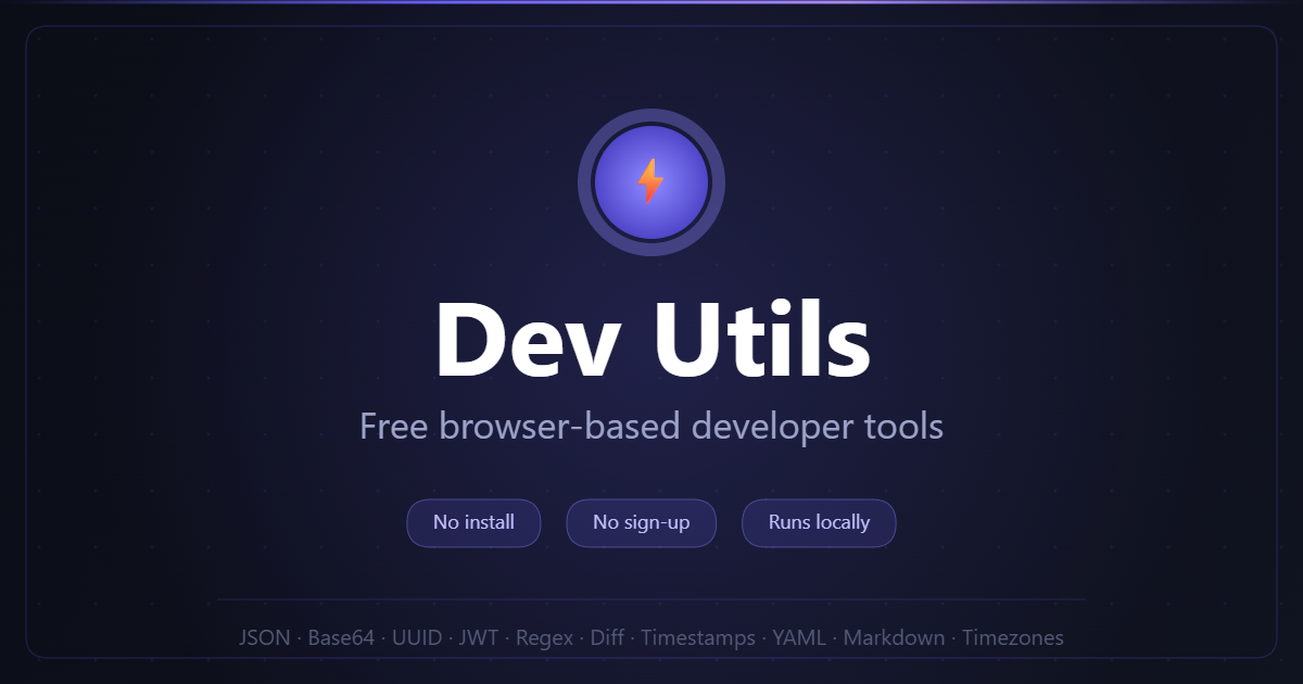 Dev Utils – Free Online Developer Tools